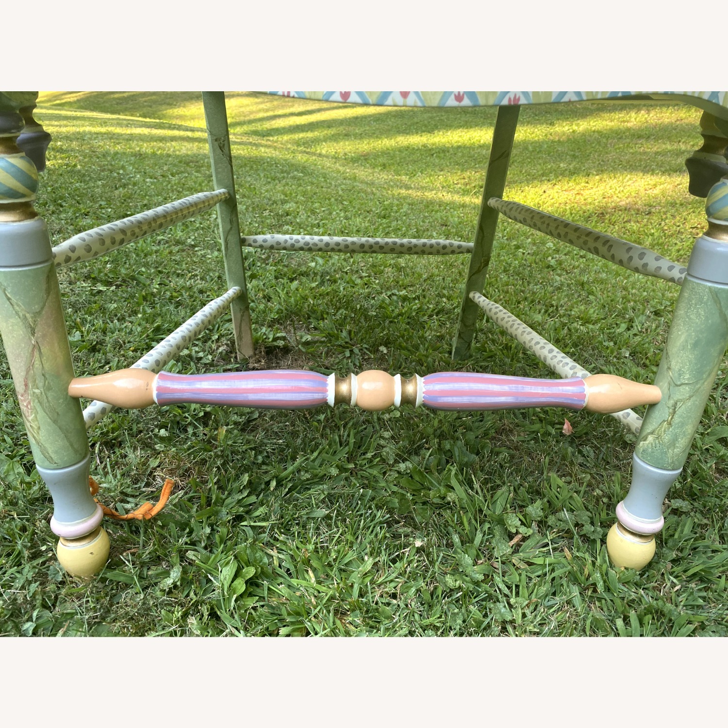 MacKenzie Childs Light Flower Basket Arm Chair - image-1