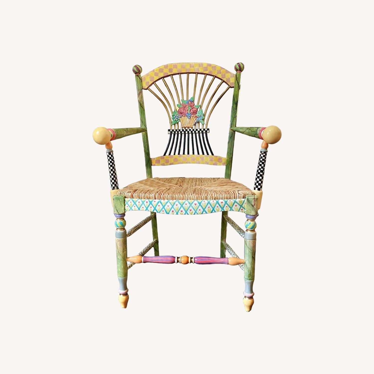 MacKenzie Childs Light Flower Basket Arm Chair - image-0