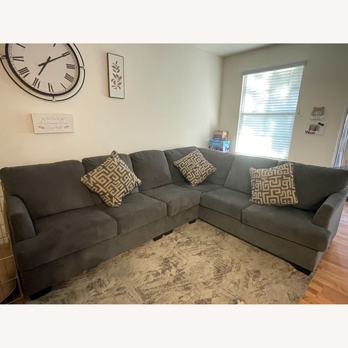 Used Charcoal Blue 3 Piece Sectional for sale on AptDeco