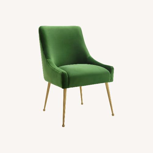 Used TOV Beatrix Velvet Dining Chair Set of 4-Green for sale on AptDeco