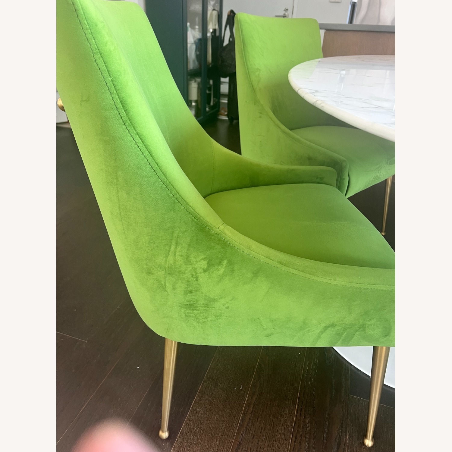 TOV Beatrix Velvet Dining Chair Set of 4-Green - image-5