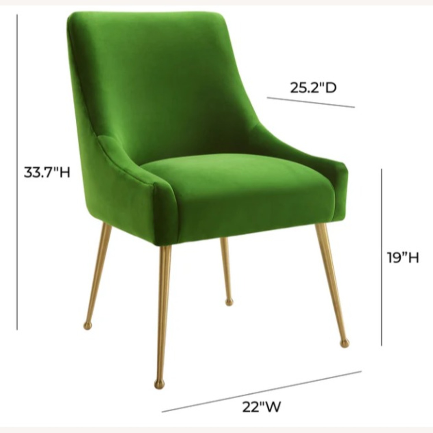 TOV Beatrix Velvet Dining Chair Set of 4-Green - image-1