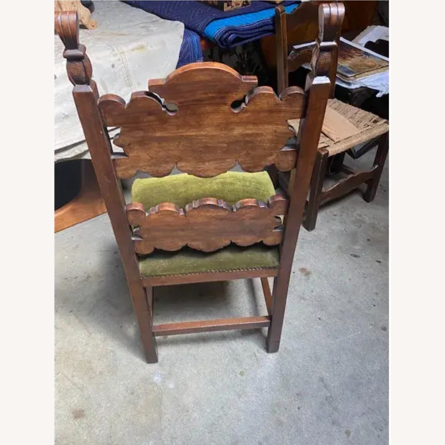 Italian Hand Carved Chairs in Walnut Circa 1900s - image-3