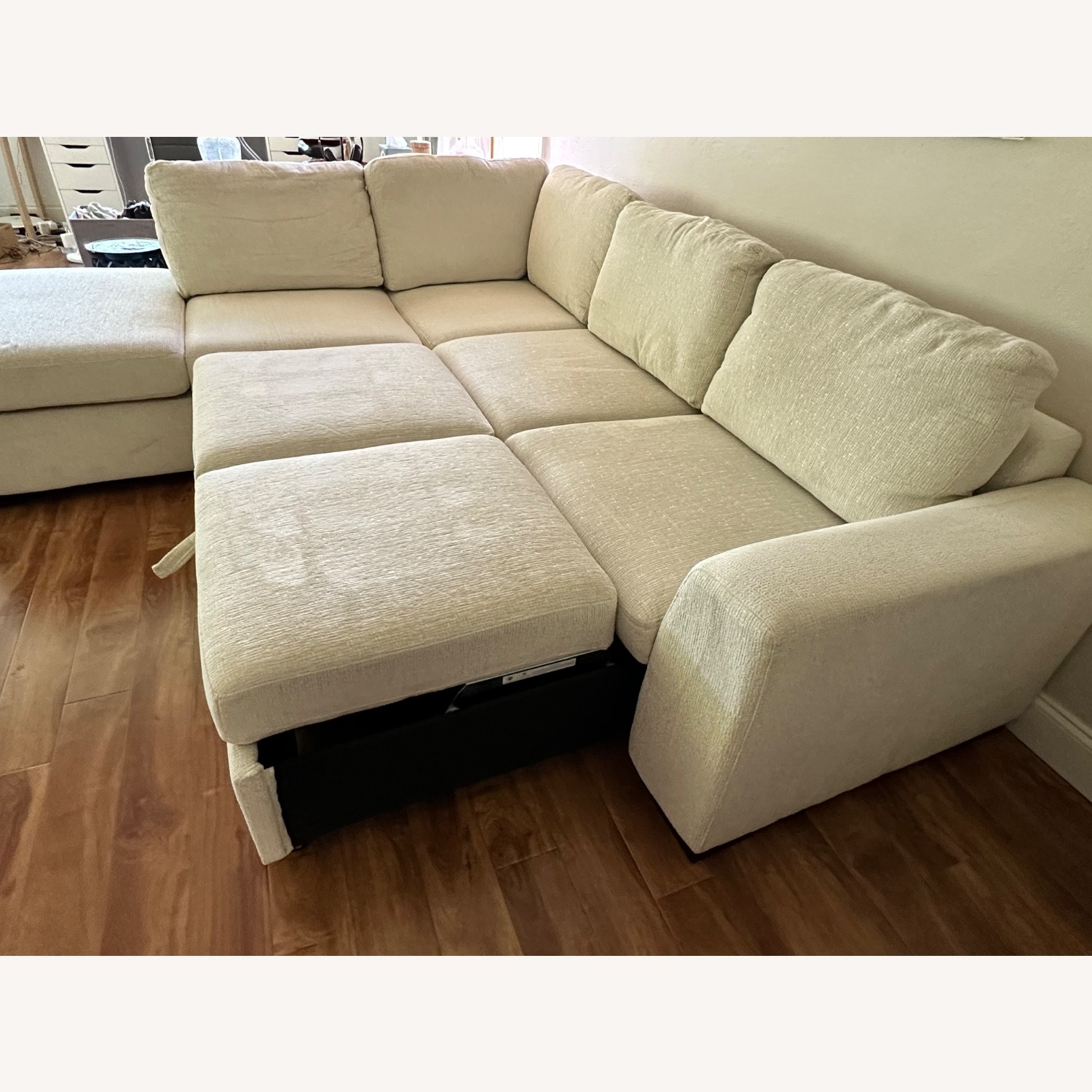 Blakely White Fabric Small Left Bumper Sleeper - image-1