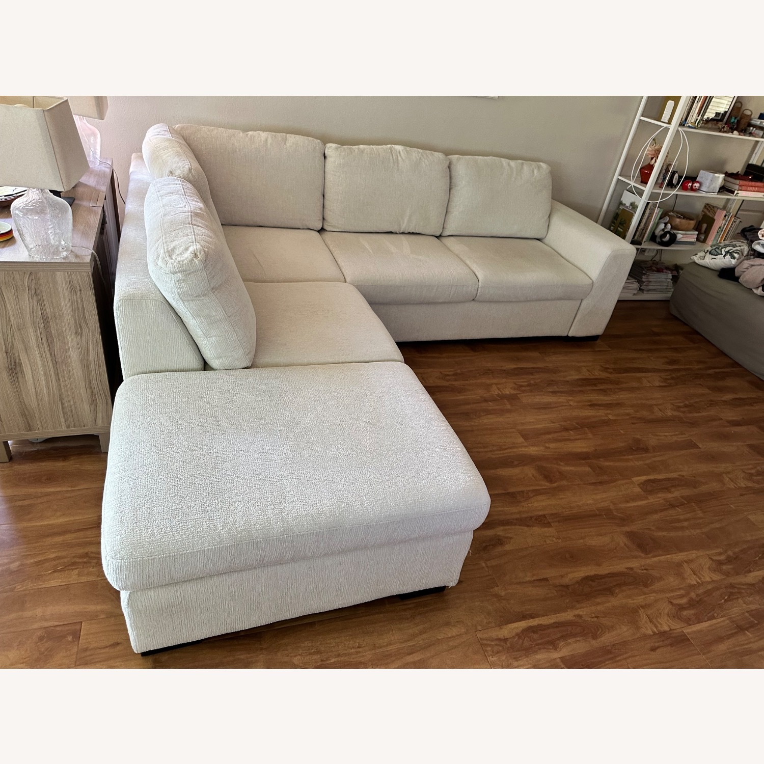 Blakely White Fabric Small Left Bumper Sleeper - image-10