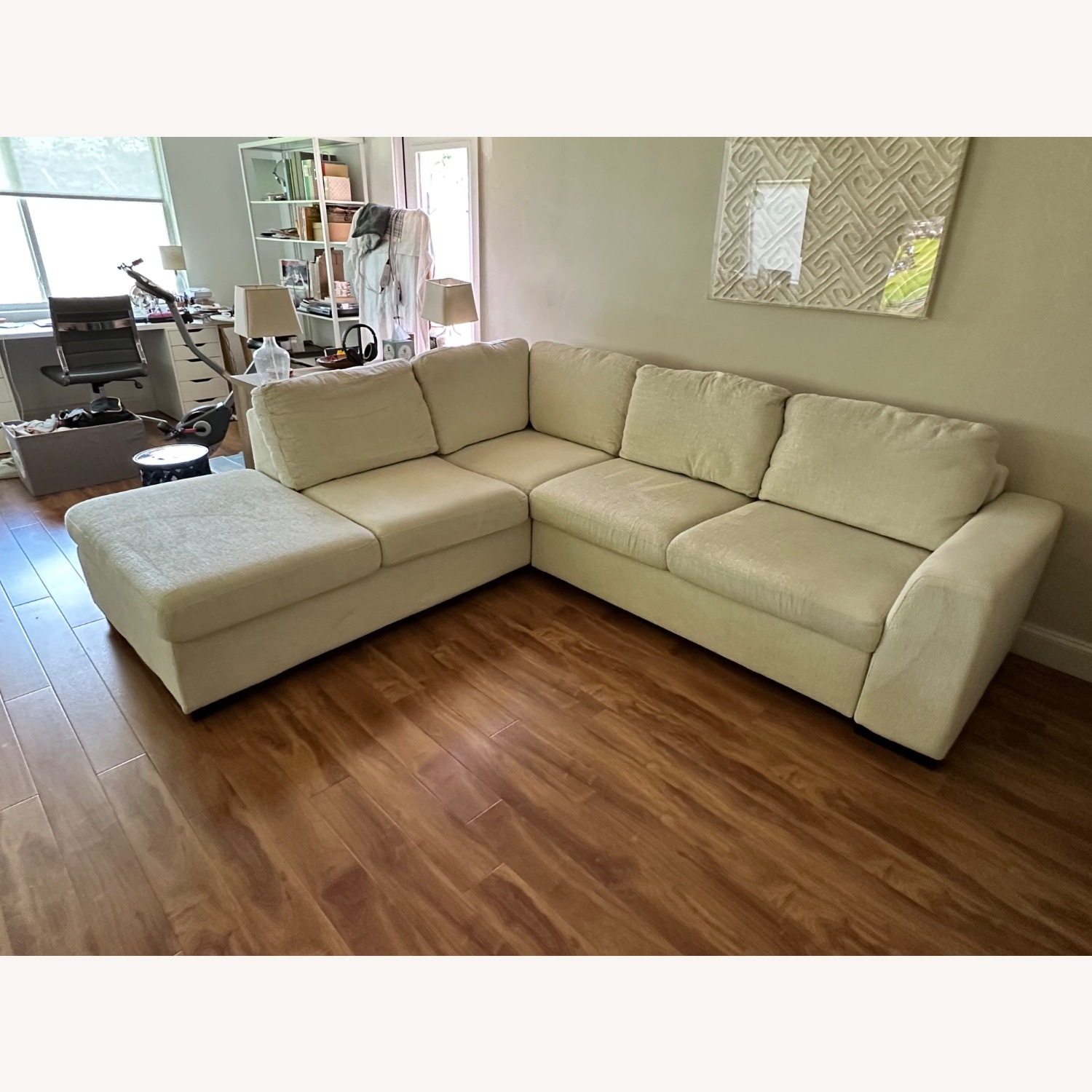 Blakely White Fabric Small Left Bumper Sleeper - image-3