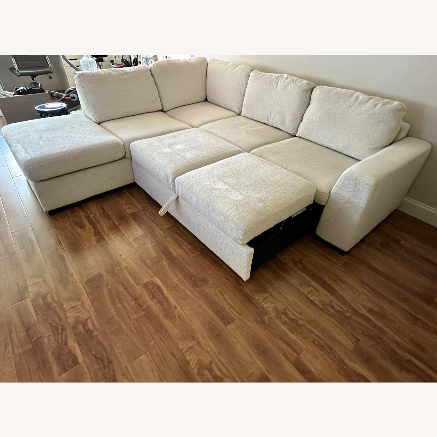 Blakely White Fabric Small Left Bumper Sleeper - image-11