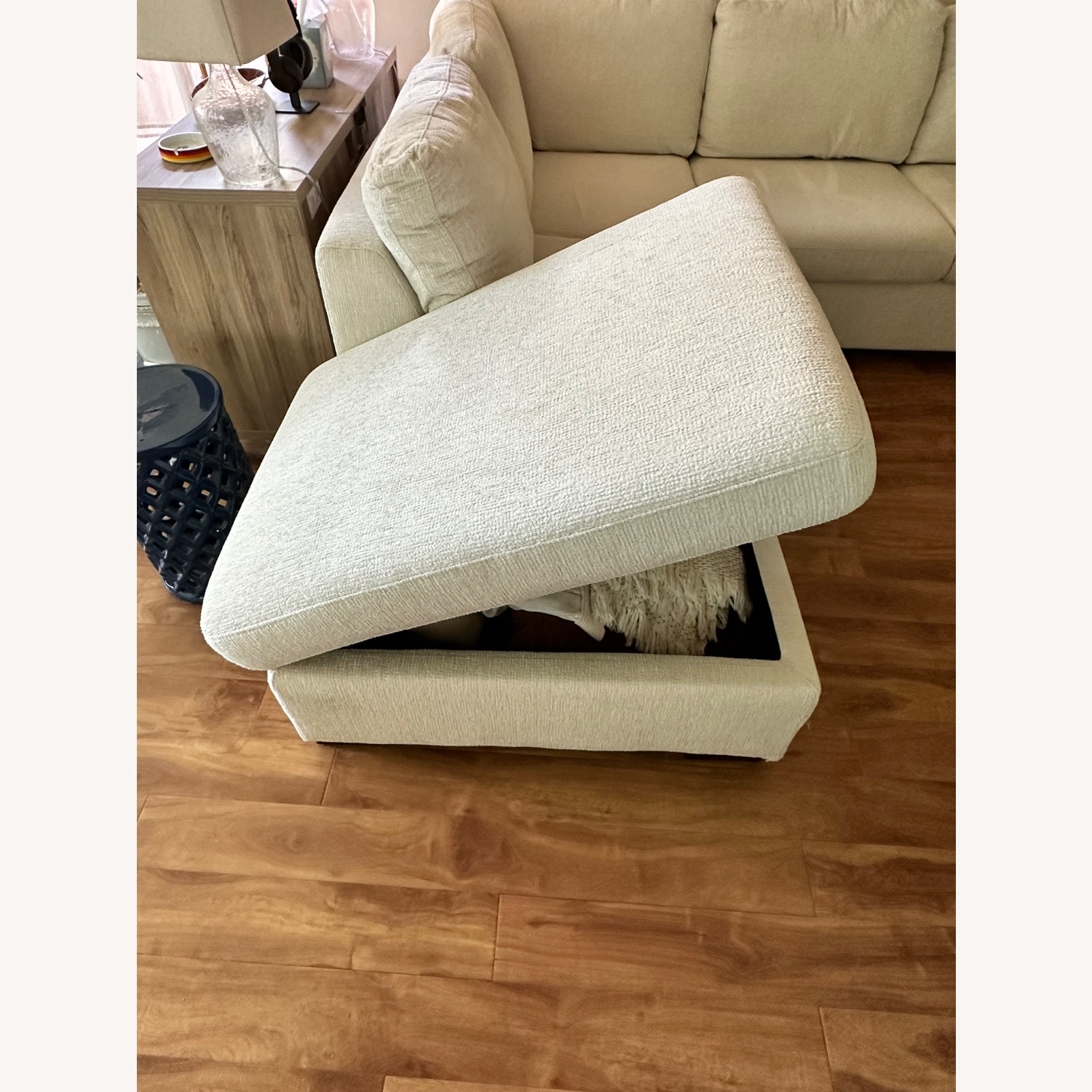 Blakely White Fabric Small Left Bumper Sleeper - image-5