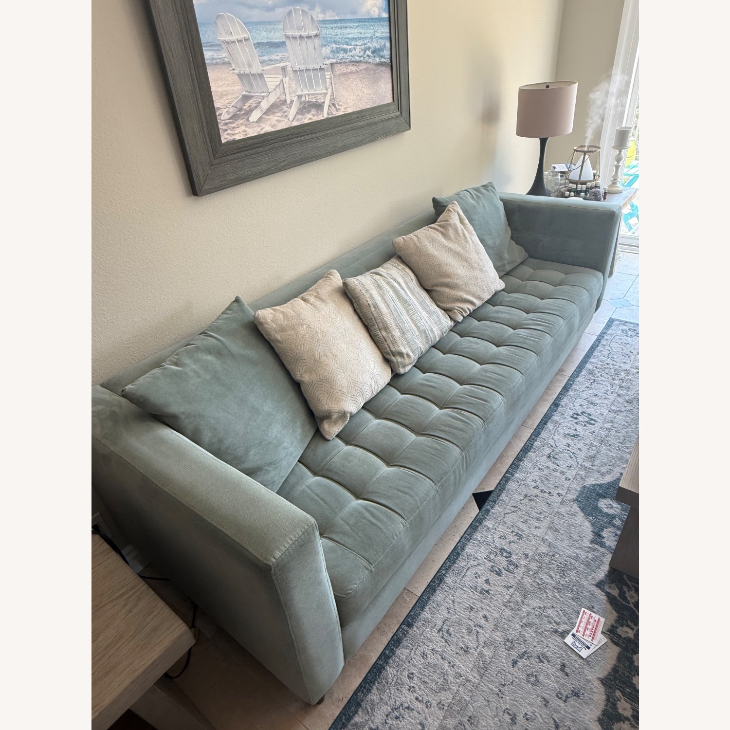 Ashley Furniture Teal Sofa - image-0