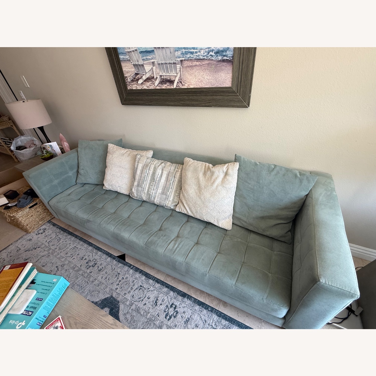 Ashley Furniture Teal Sofa - image-1