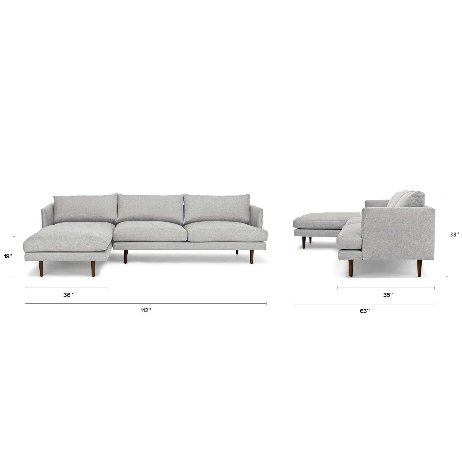 Burrard 112" Left Sectional - Seasalt Gray - image-3
