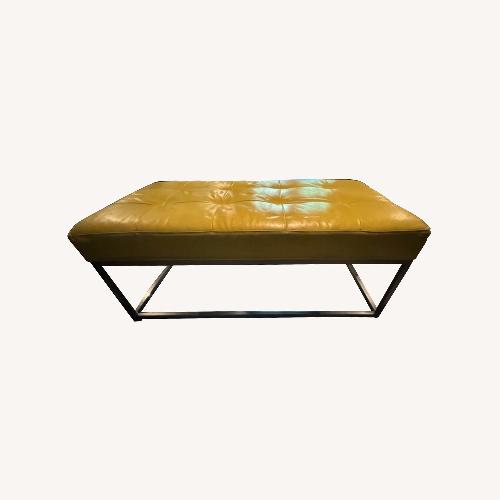Used Custom Oversized Leather Ottoman for sale on AptDeco