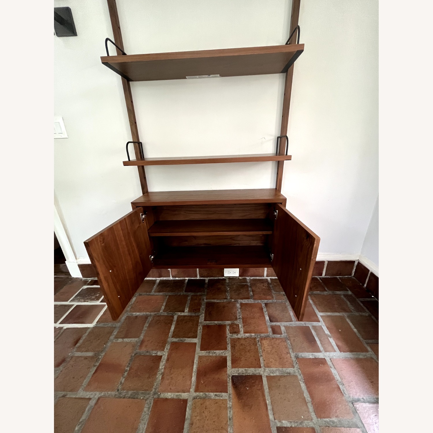 Hart Modular Walnut Shelving Unit with Cabinet - image-3