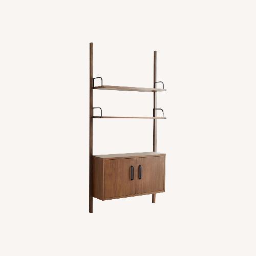 Used Hart Modular Walnut Shelving Unit with Cabinet for sale on AptDeco