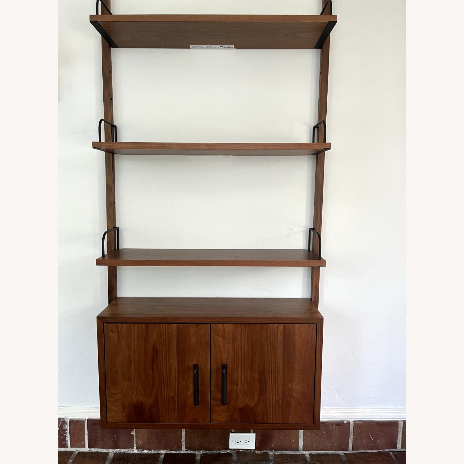 Hart Modular Walnut Shelving Unit with Cabinet - image-1