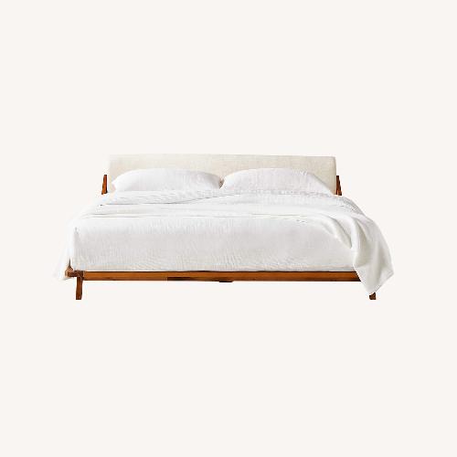 Used CB2 Drommen Acacia Wood Platform King Bed Frame for sale on AptDeco