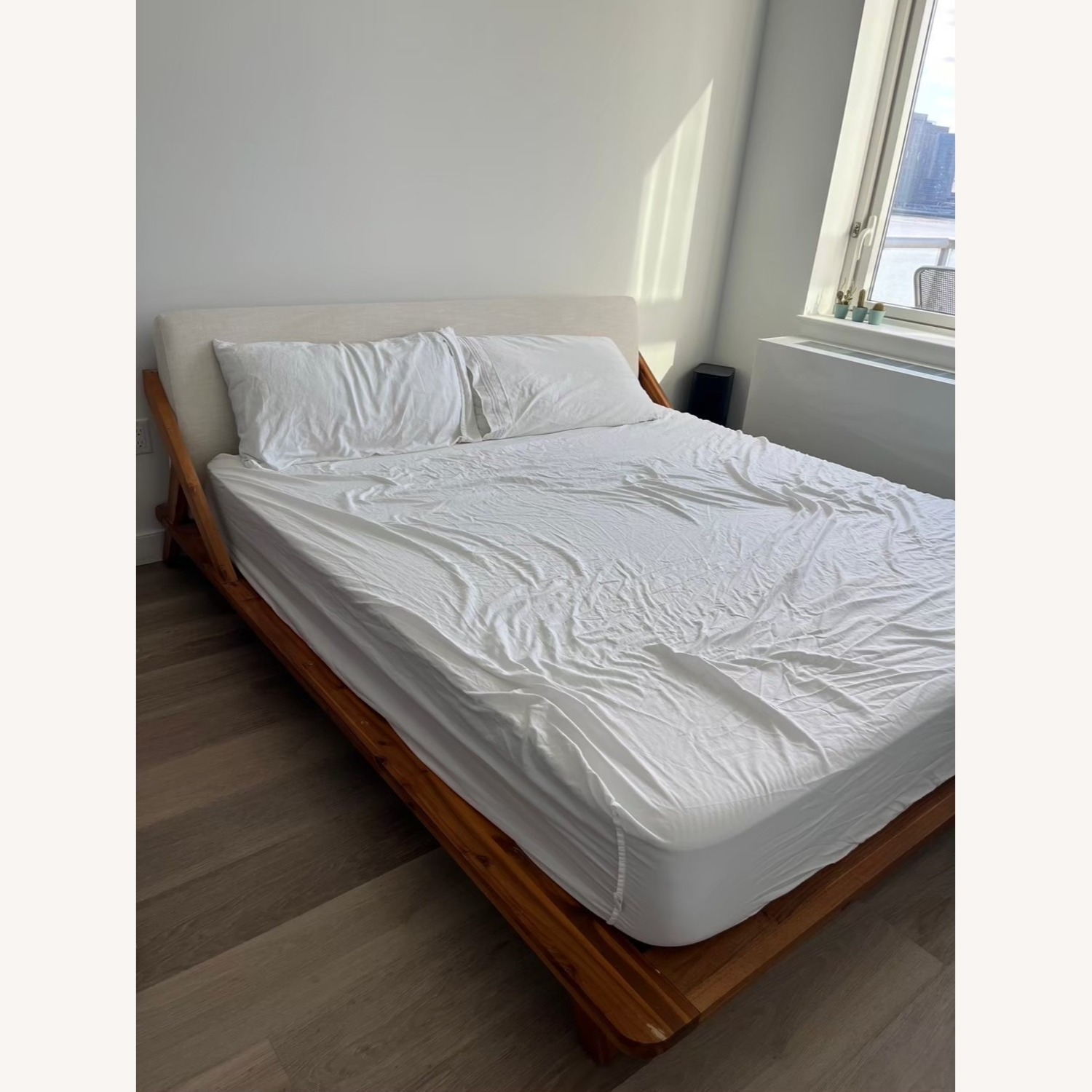 CB2 Drommen Acacia Wood Platform King Bed Frame - image-1