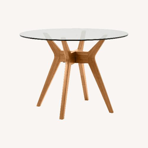 Used West Elm Jensen Glass Round Dining Table for sale on AptDeco