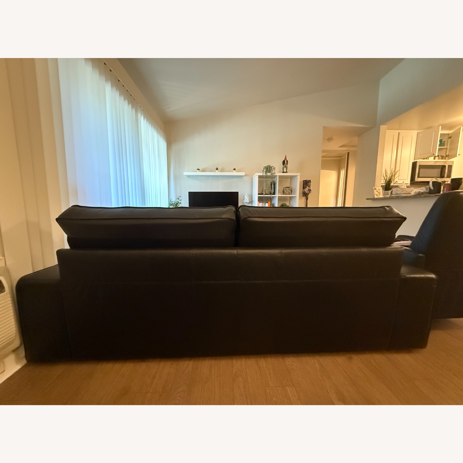 IKEA Kivik Black Leather Sofa - image-4