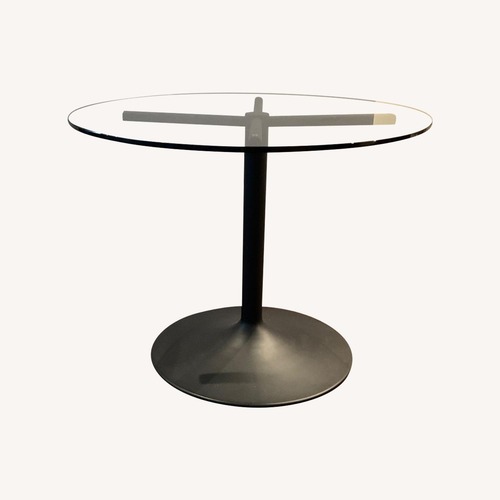 Used Room & Board Round Glass Top Table for sale on AptDeco