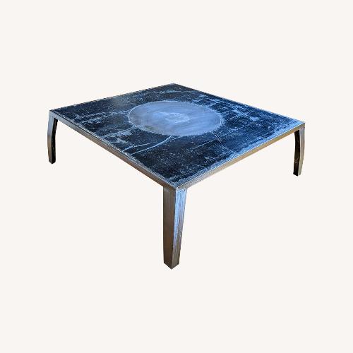 Used Custom Steel/Cement Coffee Table for sale on AptDeco