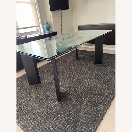 Used Calligaris Glass Dining Table Extended on Both Sides for sale on AptDeco