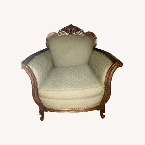 Used Green Victorian Parlor Chair – Downton Abbey Grace for sale on AptDeco