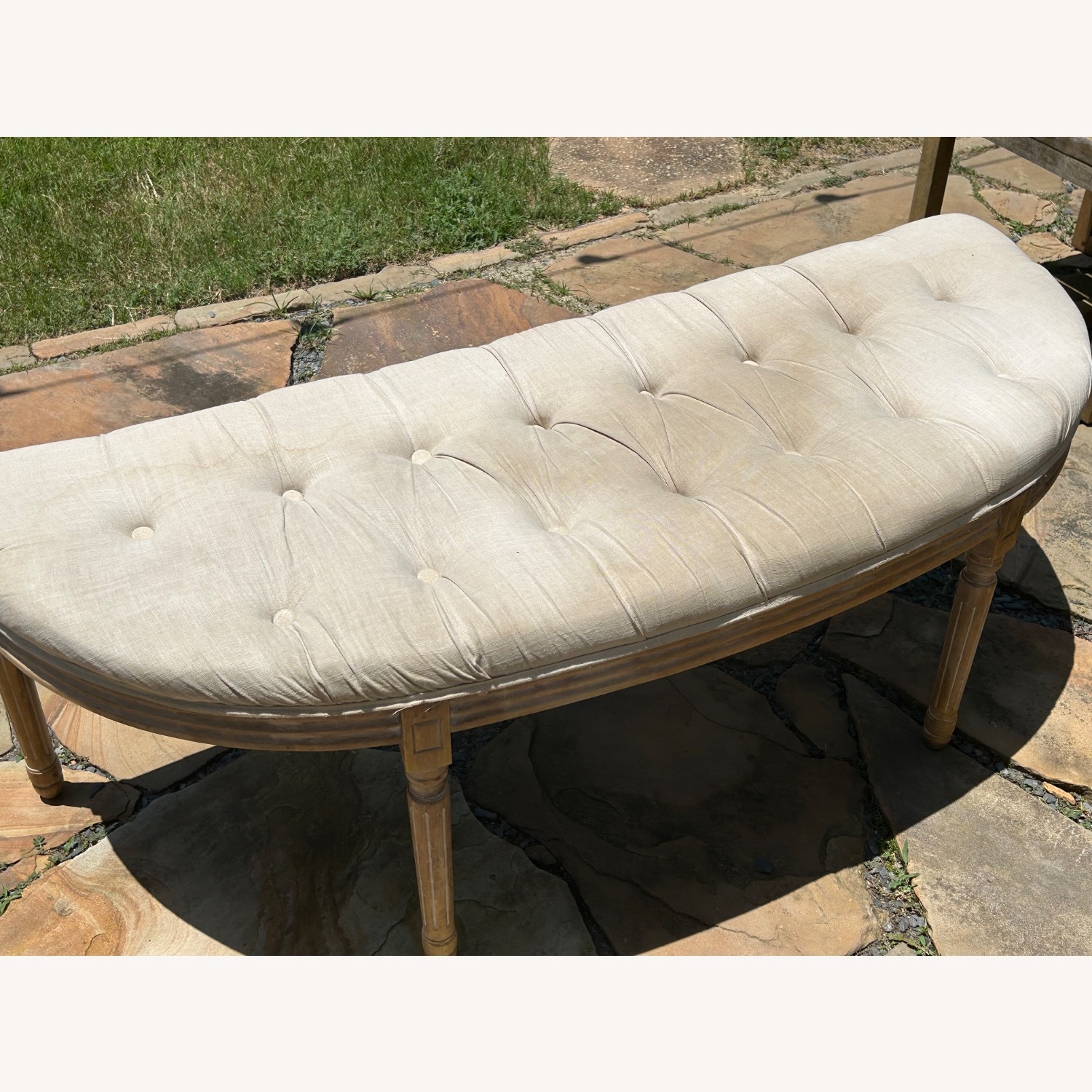 Cream Ottoman Bench - image-1