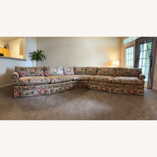 Used 1990's Custom Taupe Floral 3-Piece Sofa for sale on AptDeco