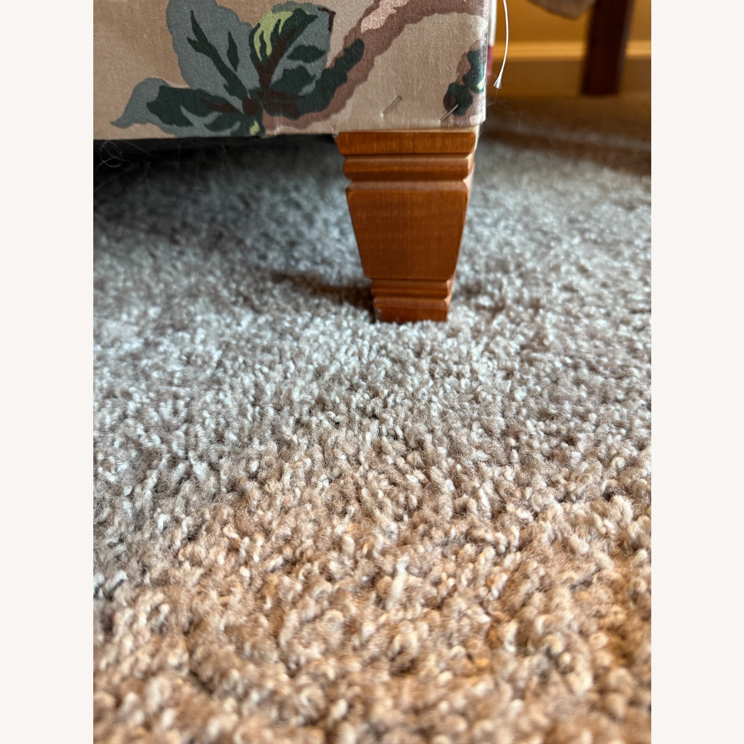 1990's Custom Taupe Floral 3-Piece Sofa - image-4