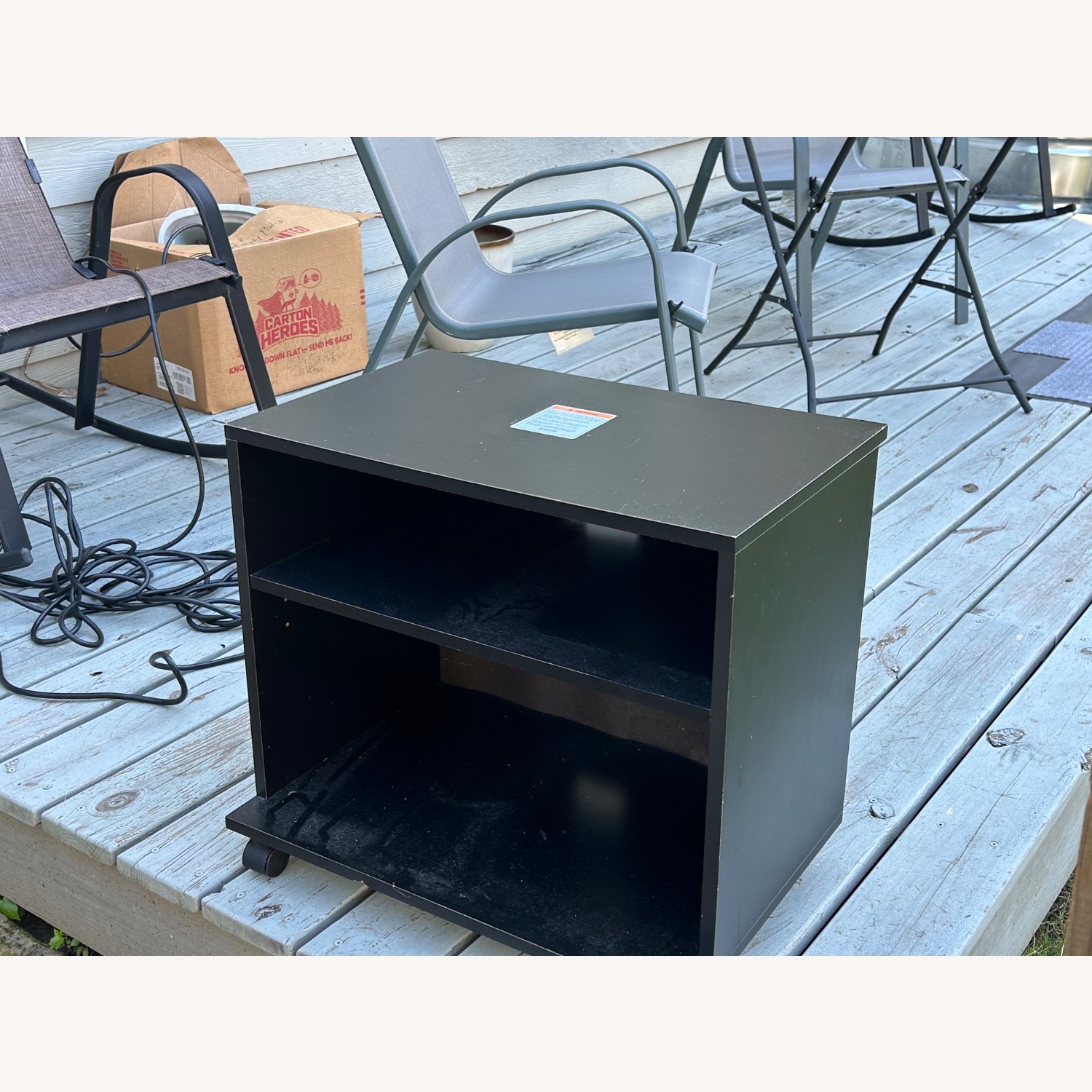 Black Printer Stand/Computer Stand With Wheels - image-3