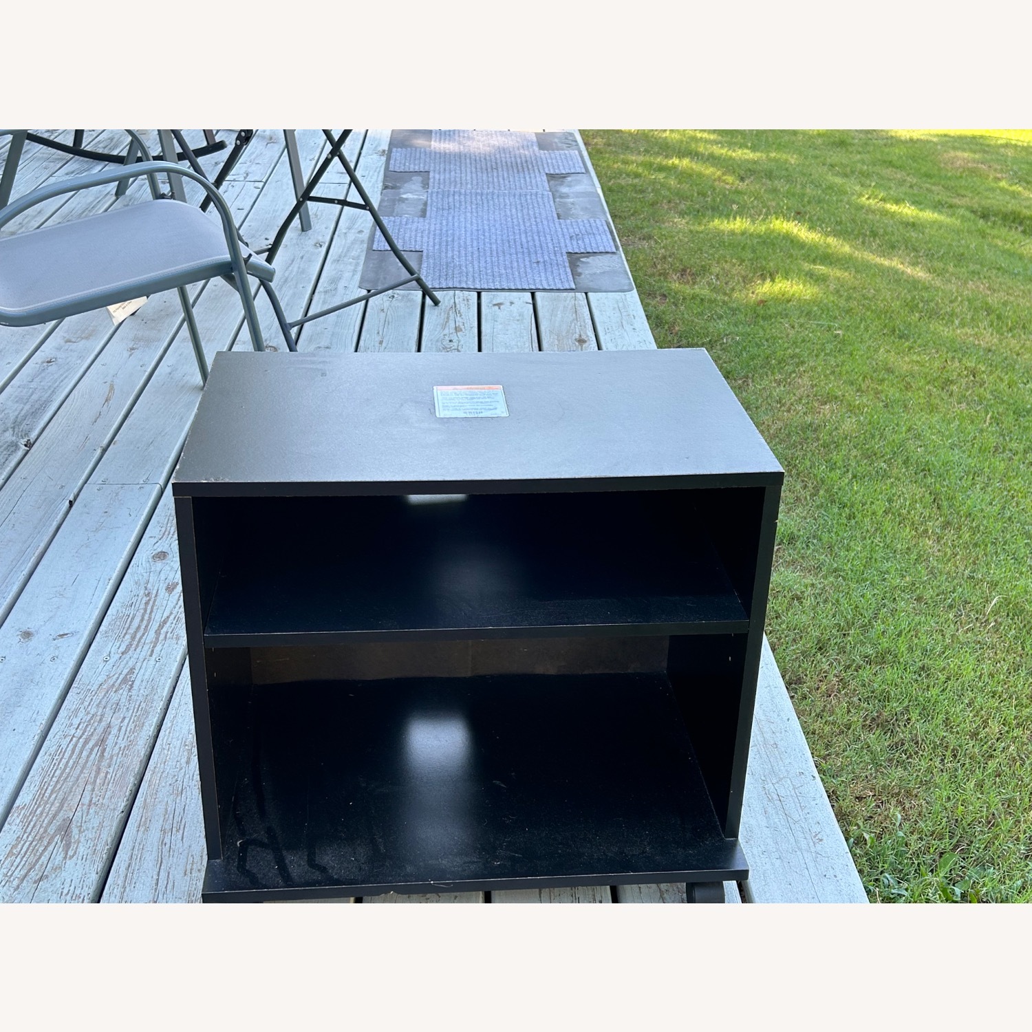 Black Printer Stand/Computer Stand With Wheels - image-1