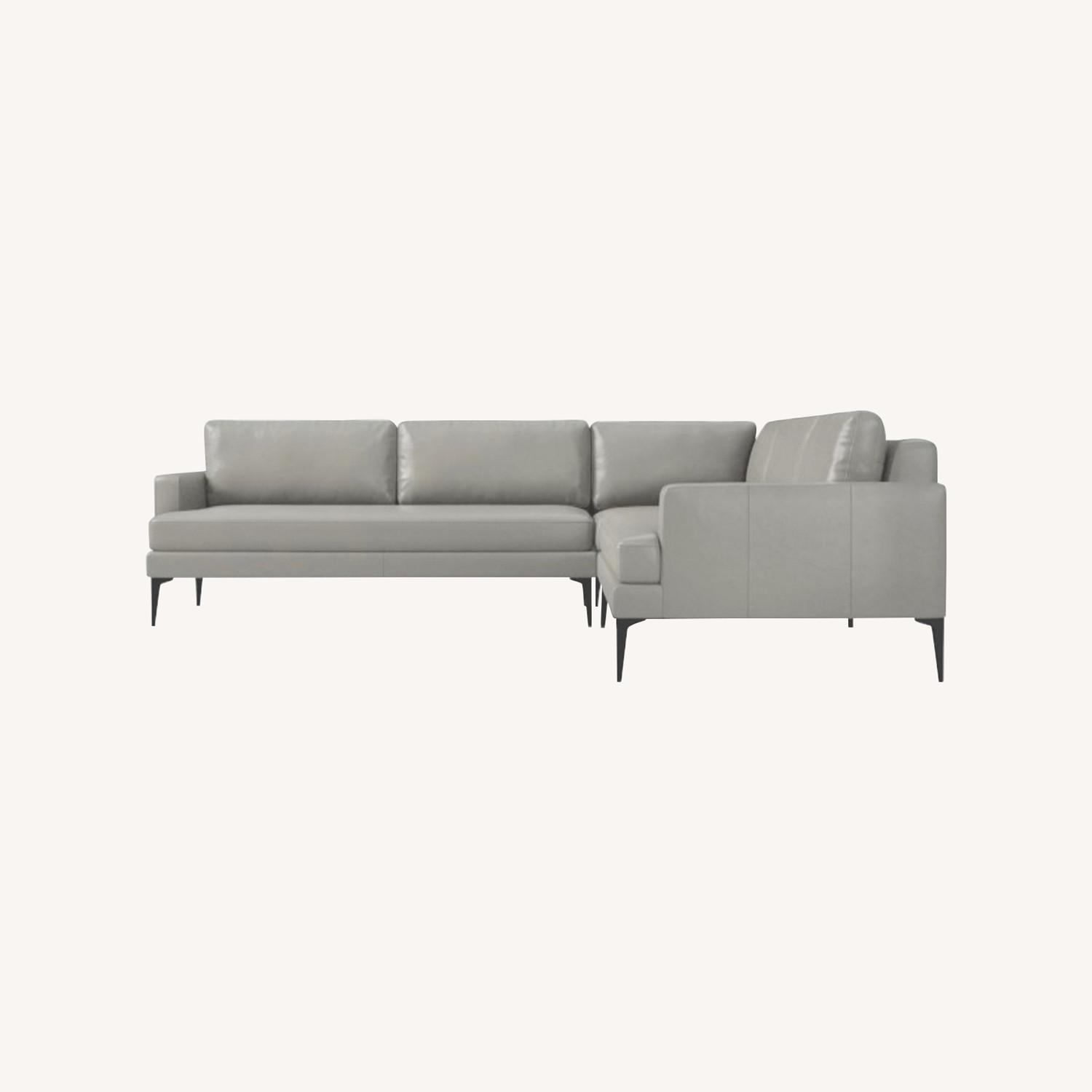 West Elm Andes Leather Sectional - image-0