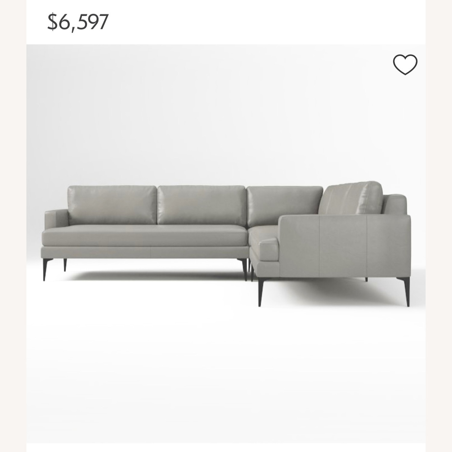 West Elm Andes Leather Sectional - image-3