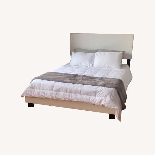 Used Wayfair White Low Profile Vesper Queen Bed for sale on AptDeco