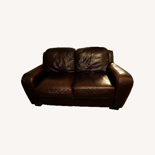 Used Incredibly Comfortable Leather Loveseat for sale on AptDeco