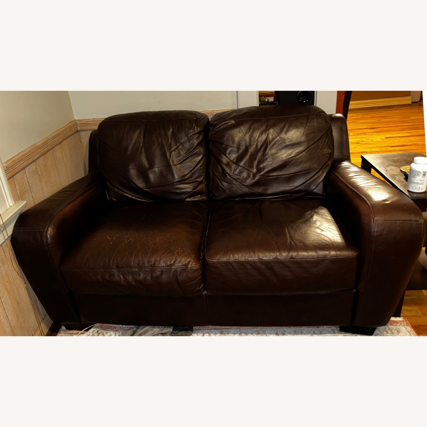 Incredibly Comfortable Leather Loveseat - image-3
