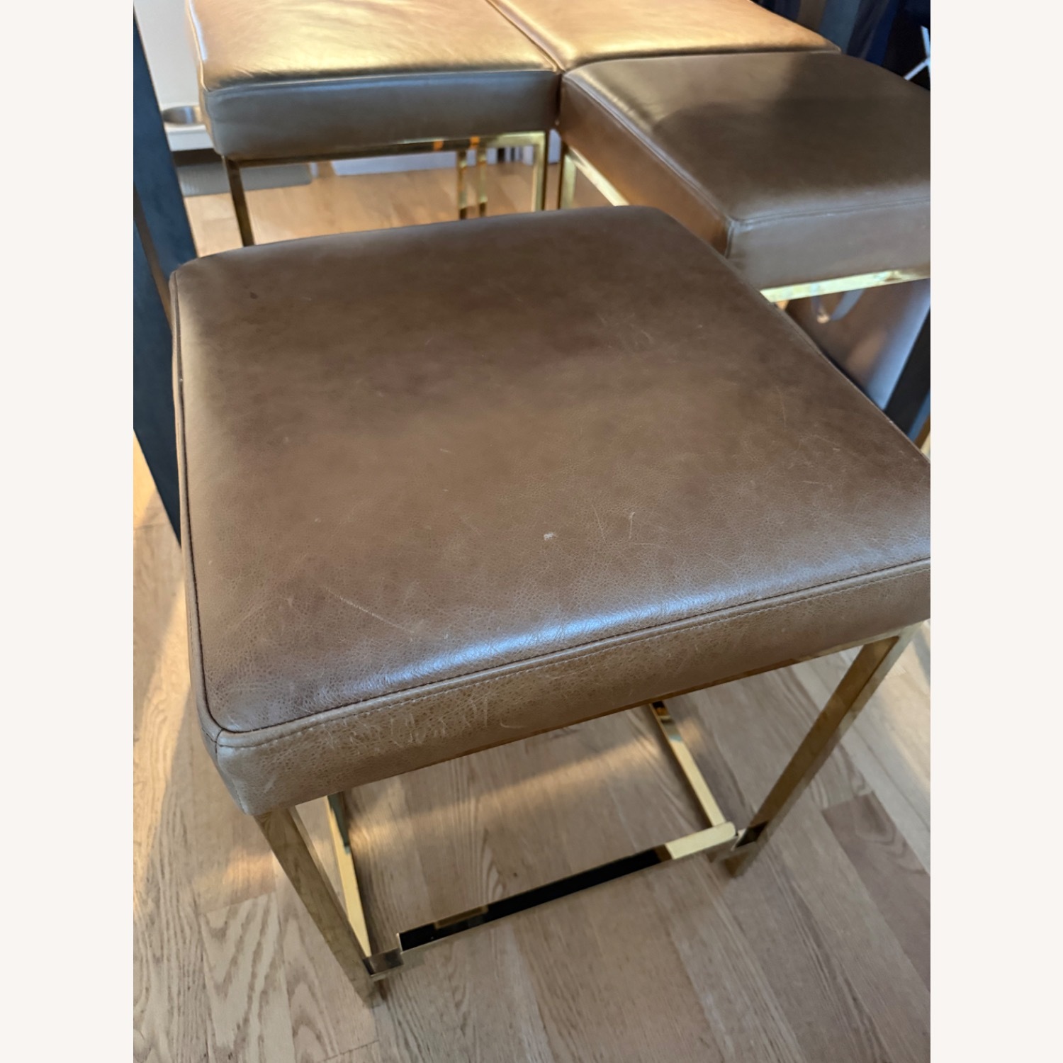 Ballard Designs Sonya Leather Counter Stools - image-5