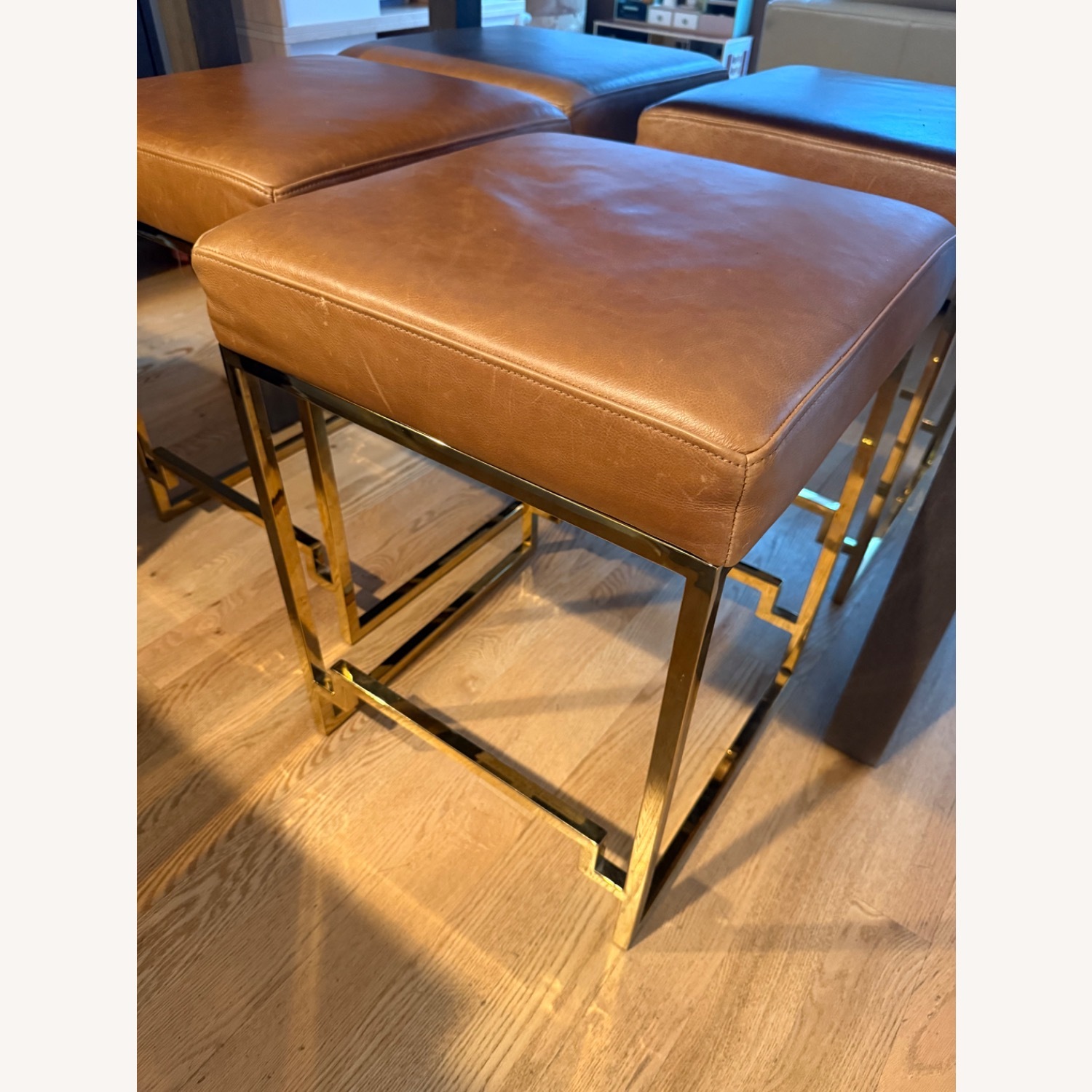 Ballard Designs Sonya Leather Counter Stools - image-2