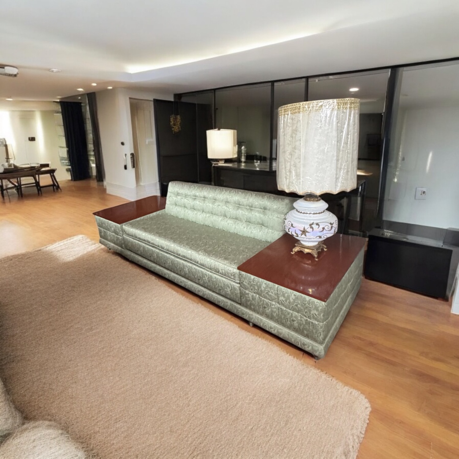 Mid-Century Sleeper SofaBuilt-in Storage - image-0