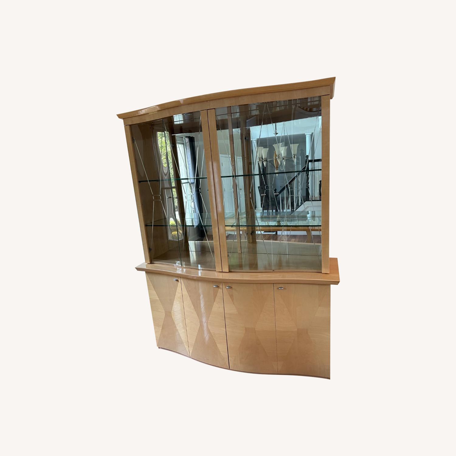 Vintage Post Modern Buffet With Display Case - image-0