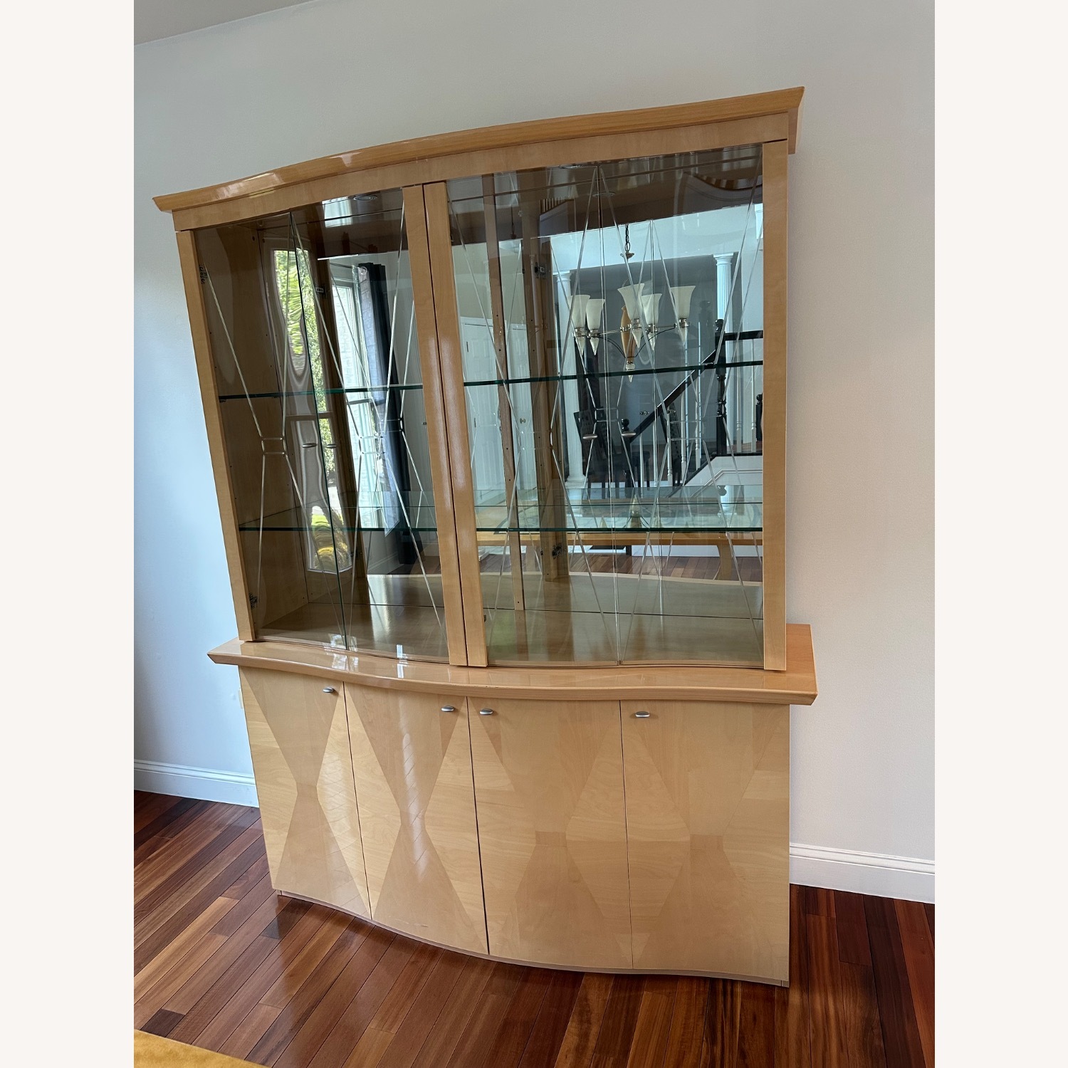 Vintage Post Modern Buffet With Display Case - image-1