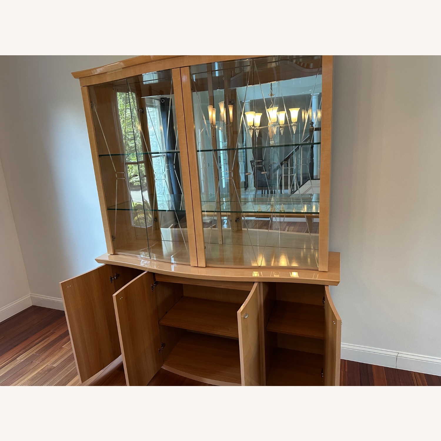 Vintage Post Modern Buffet With Display Case - image-2