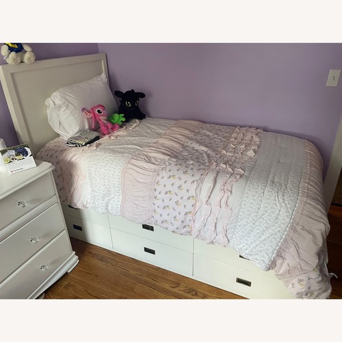 Used RH Teen White Twin Storage Bed (with Drawers) for sale on AptDeco