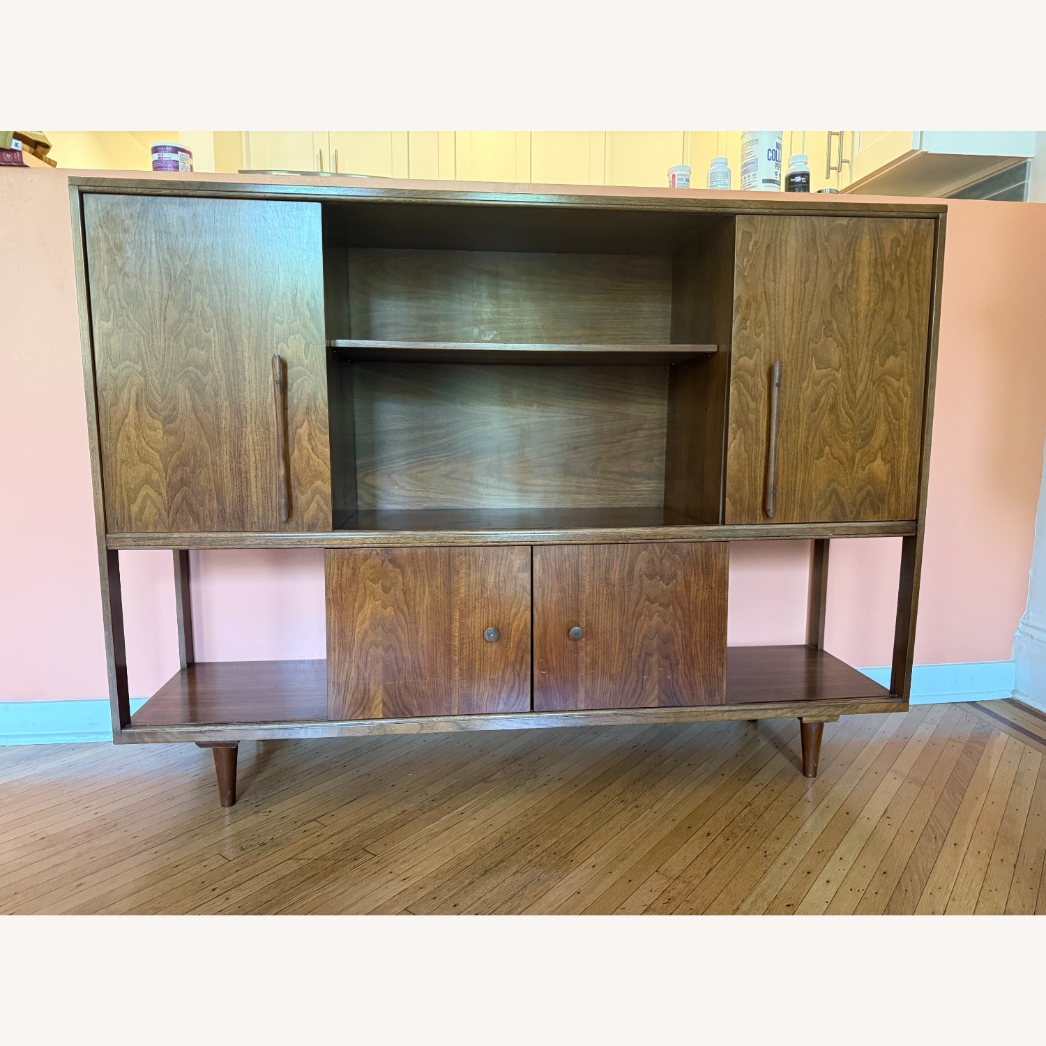 Vintage Mid-Century Bar Cabinet with Lighting - image-2