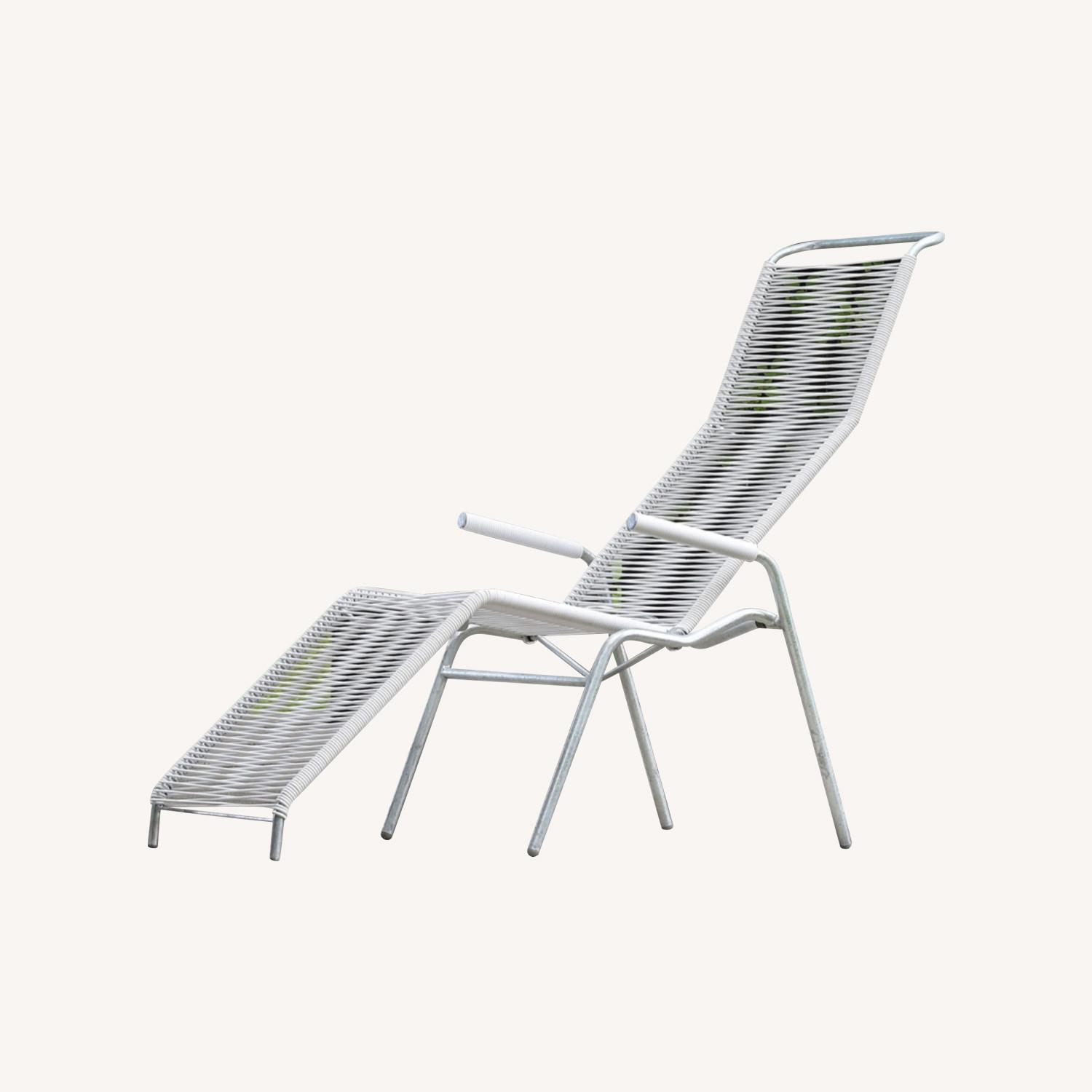 White Lounger Outdoor Spaghetti Chair - image-0