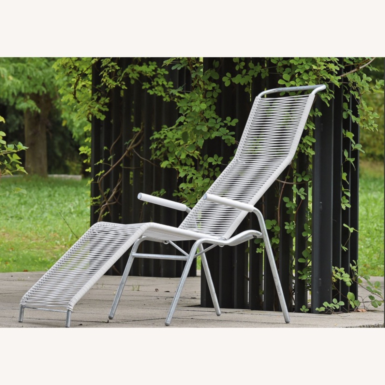 White Lounger Outdoor Spaghetti Chair - image-2