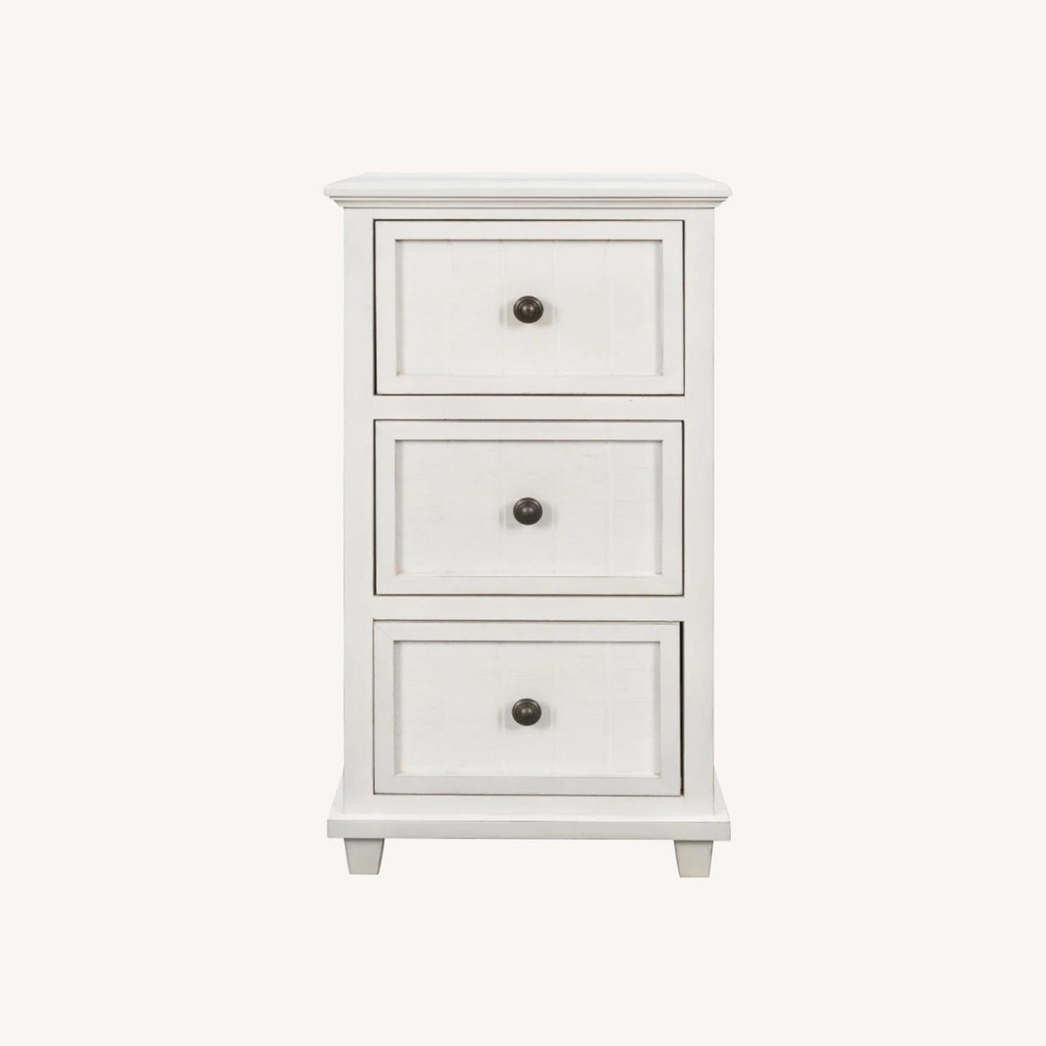 Aniakudo White Drawer End Table - image-0