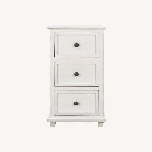 Used Aniakudo White Drawer End Table for sale on AptDeco