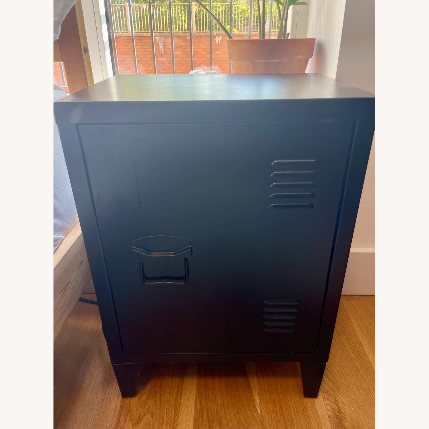 Black Nightstand- Locker Style - image-1